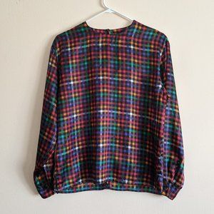 Vintage 80s Gingham Blouse